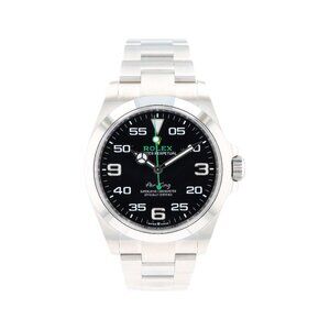 B&P Rolex Air-King 126900 40mm Black Arabic Luminous Dial Smooth Bezel Oyster